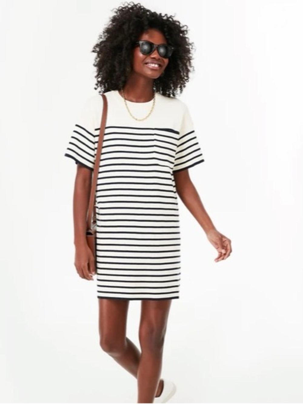 Tuckernuck Frenchie Navy and White Striped Knit Mini Dress Size M